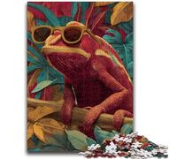 Jigsaw Puzzles for Adults Chameleon Wearing Glasses Teenager Puzzles,Challenging Family Activity Games DIY Toy for Home Wall Decor Gifts (75x50cm)