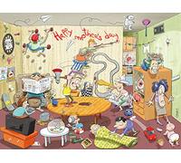 Jigsaw Puzzles For Adults - Chaos On Mothers Day - 1000 Piece Jigsaw Puzzles Age 3+ For Adults, Teens, Kids | Made In The UK | Recycled Puzzleboard | Funny Cartoon Puzzles