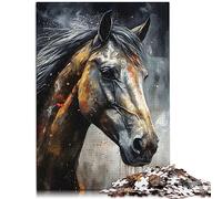 Jigsaw Puzzles for Adults Charcoal Horse Portrait puzzles for adults 1000 pieces wooden puzzle for Adults Gifts Good Gift for Adults Kids Size: 50x75cm