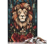 Jigsaw Puzzles For Adults Christian Lion Paper Puzzle 1000 Piece Creative Rectangular Jigsaw Brain Teasers Game 1000pcs (38x26cm)