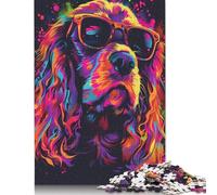 Jigsaw Puzzles for Adults Cocker Spaniel Dog Art 1000 Piece Jigsaw Puzzles Wooden Puzzle for Adults And Kids Age 12 Years Up Gift Toys Size : 75x50cm