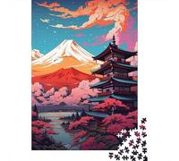 Jigsaw Puzzles for Adults Colorful Art Japan Mount Fuji 500 Pieces Jigsaw Puzzles Wooden Creative Jigsaw Puzzle for Adults Family Educational Game for Adult & Teenagers 500pcs (52x38cm)