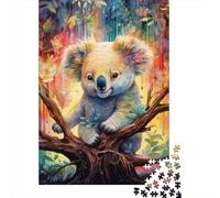Jigsaw Puzzles for Adults Colorful Art Koala 500 Piece Jigsaw Puzzle Wooden Jigsaw Puzzle Suitable for Adults for Home Decoration 500pcs (52x38cm)