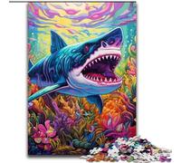 Jigsaw Puzzles for Adults Colorful Art Shark Puzzles for Adults size : 38x26cm Challenging Brain Teaser - Relaxing Toy for Teenagers