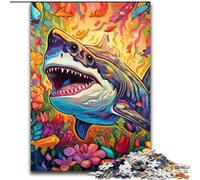 Jigsaw Puzzles for Adults Colorful Art Shark Wooden Jigsaw Puzzles size : 50x75cm Challenging Brain Teaser for Teenagers, Family Fun Interactive Game