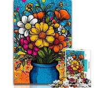 Jigsaw Puzzles for Adults Colorful Flower Art 1000 Pieces for Adults,Stress Reliever Staycation Kill Time Home Decoration Toys (size 75x50cm)