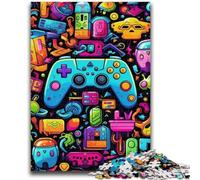 Jigsaw Puzzles for Adults Colorful Gamepad Adult Jigsaw,Family Game Stress Reliever Difficult Challenge Suitable for Couples (75x50cm)