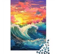 Jigsaw Puzzles for Adults Colorful Japanese Waves 1000 Pieces Jigsaw Puzzles Paper Creative Jigsaw Puzzle for Adults Family Educational Game for Adult & Teenagers 38x26cm/1000pcs