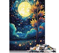 Jigsaw Puzzles for Adults Colorful Psychedelic Sunflowers in The Starry Sky 尺寸 Piece Jigsaw Puzzle Wooden Puzzles for Adults & Kids Age 12 Up for Adults Gifts 1000pcs (75x50cm)