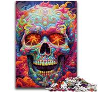 Jigsaw Puzzles for Adults Colorful Skulls Adult Jigsaw,Family Game Stress Reliever Difficult Challenge Suitable for Couples (75x50cm)