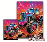 Jigsaw Puzzles for Adults Colorful Tractor Wooden Jigsaw 50x75 cm Perfect for Christmas, Halloween, Easter, New Year