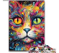 Jigsaw Puzzles for Adults Colourful Animal Cat Challenging To Complete But Fun And Humorous Unique Home Decor And Gifts 70x100cm