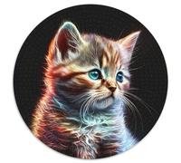 Jigsaw Puzzles for Adults Cute Cosmic Kitten Challenging Puzzles Challenging DIY Brain Teaser, Interactive Family Game (67.5x67.5cm)