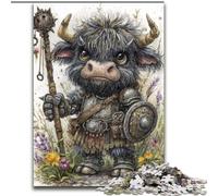 Jigsaw Puzzles for Adults Cute Highland Cow Challenging Puzzles 26X38CM Relax & Challenge, Colorful Home Decor Art, for Friends