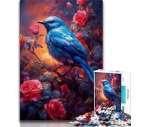Jigsaw Puzzles for Adults Cute Little Blue Bird 1000 Piece Puzzle,Learning Educational Toys Family Games Gifts for Friends And Family (size 75x50cm)