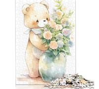 Jigsaw Puzzles for Adults Cute Watercolor Bear 1000 Piece Puzzle Wooden Puzzle for Adults And 18 Years Old And Up Games Toys Gift 1000pcs (75x50cm)