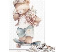 Jigsaw Puzzles for Adults Cute Watercolor Bear 1000 Piece Puzzle Wooden Puzzle for Adults And 18 Years Old And Up Family Activity 1000pcs (75x50cm)