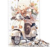 Jigsaw Puzzles for Adults Cute Watercolor Bear 500 Piece Puzzle Wooden Jigsaw Puzzle for Adults And Age 18 And Up Christmas Birthday Gifts 500pcs (52x38cm)