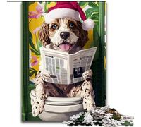 Jigsaw Puzzles for Adults Dalmatian on The Toilet cardboard Puzzles 26X38CM Adult Game Gift Family Interactive Game Brain Challenge Gift