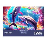 Jigsaw Puzzles for Adults Dolphin 1000 Piece Jigsaw Challenge Toy Marine Animal Theme Home Decoration Ladies' Gifts for Both Adults And Children 70x50cm/1000pcs
