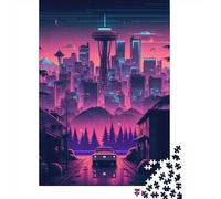 Jigsaw Puzzles for Adults Downtown Seattle1 1000 Piece Puzzle Wood Jigsaw for Adults & Age 18 Years Up Great Gifts for Christmas 1000pcs (75x50cm)