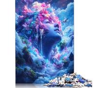Jigsaw Puzzles for Adults Dreamy Cloud Woman Puzzles for Adults 500 Pieces Creative Wooden Puzzles Intellectual Toy Family Games 500pcs (52x38cm)