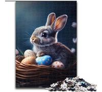 Jigsaw Puzzles for Adults Easter Bunny,Help The Brain Exercise Addictive Toys to Cultivate Patience Perfect Decoration 50x75cm