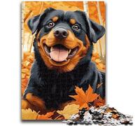 Jigsaw Puzzles for Adults Fallen Leaves Rottweiler Help The Brain Exercise Addictive Toys to Cultivate Patience Suitable for Couples 50x75cm