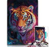 Jigsaw Puzzles for Adults Fantasy Tiger Teenager Jigsaw,Stress Reliever Staycation Kill Time Parent-child Interaction (size 38x26cm)