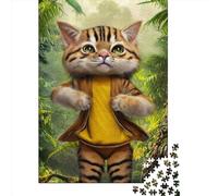 Jigsaw Puzzles For Adults Fashion Cat Wooden Puzzle 1000 Piece Creative Rectangular Jigsaw Brain Teasers Game 1000pcs (75x50cm)