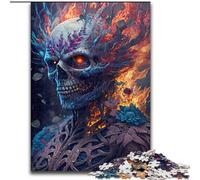 Jigsaw Puzzles for Adults Flower Skeleton on Fire Puzzles for Adults size 50x75cm Perfect for Teenagers, Family Bonding, Brain Teaser & DIY Home Decor Gift