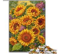 Jigsaw Puzzles for Adults Flowers Sunflower, Family Game Stress Reliever Difficult Challenge A Work of Art for Ages 14+ (Size 50x75cm)