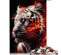 Jigsaw Puzzles for Adults for Adults 1000 Pieces Puzzle Gifts White Tigers of Red fire Wooden Jigsaw Puzzles for Adults & for Kids Age 12 and Up great Size: 50x75cm