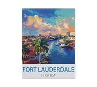 Jigsaw Puzzles for Adults，Fort Lauderdale Florida，1000 Pieces wooden Jigsaw Puzzle for Adults and Kids Educational Puzzle Decorations Gift（75x50cm）-O46