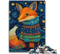 Jigsaw Puzzles for Adults Fox Wearing A Scarf Challenging To Complete But Fun And Humorous Unique Home Decor And Gifts 26x38cm