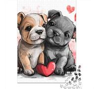 Jigsaw Puzzles For Adults French Bulldog Paper Puzzle 1000 Piece Creative Rectangular Jigsaw Brain Teasers Game 1000pcs (38x26cm)