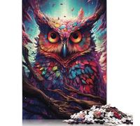 Jigsaw Puzzles for Adults Future Colorful Psychedelic Owl4 尺寸 Piece Jigsaw Puzzle Wooden Puzzles for Adults & Kids Age 12 Up for Adults Gifts 1000pcs (75x50cm)