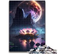 Jigsaw Puzzles for Adults Galaxy Art Lotus Adult Jigsaw,Family Game Stress Reliever Difficult Challenge Suitable for Couples (75x50cm)