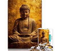 Jigsaw Puzzles for Adults Golden Buddha 1000 Pieces for Adults,Stress Reliever Staycation Kill Time Home Decoration Toys (size 38x26cm)