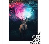 Jigsaw Puzzles For Adults Golden Horns Deer Paper Puzzle 1000 Piece Creative Rectangular Jigsaw Brain Teasers Game 1000pcs (38x26cm)