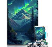 Jigsaw Puzzles for Adults Gorgeous Aurora Borealis Teenager Jigsaw,Stress Reliever Staycation Kill Time Parent-child Interaction (size 75x50cm)