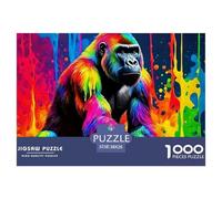 Jigsaw Puzzles for Adults Gorilla 1000 Piece Jigsaw Challenge Toy Jungle Animal Theme Home Decoration Ladies' Gifts for Both Adults And Children 38x26cm/1000pcs