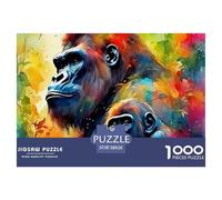 Jigsaw Puzzles for Adults Gorilla 1000 Piece Jigsaw Educational Games Jungle Animal Theme Decoration Puzzle Gifts for Men for Kids And Adults 38x26cm/1000pcs
