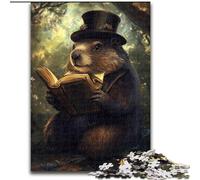 Jigsaw Puzzles for Adults Groundhog Reading A Book Help The Brain Exercise Addictive Toys to Cultivate Patience Gift For Birthdays 26x38cm