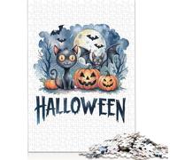 Jigsaw Puzzles for Adults Halloween Cats & Pumpkins 1000 Pieces Jigsaw Puzzles Wooden Creative Jigsaw Puzzle for Adults Family Educational Game for Adult & Teenagers 1000pcs (75x50cm)