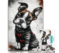 Jigsaw Puzzles for Adults Happy Boxer Puppy 1000 Piece Jigsaw,Challenging Family Activity Games DIY Toy for Home Wall Decor Gifts 75x50cm