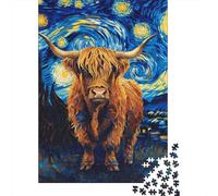 Jigsaw Puzzles for Adults Highland Cattle 500 Piece Puzzle Wooden Puzzle for Adults And 18 Years Old And Up Family Activity 500pcs (52x38cm)