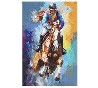Jigsaw Puzzles for Adults Horse Racing 1000 Piece Jigsaw Puzzle Suitable for Adults And Children over 12 Years Old Wooden Puzzles Great Gift for Adults (78×53cm)