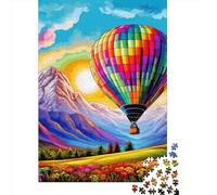 Jigsaw Puzzles For Adults Hot Air Balloon Wooden Puzzle 1000 Piece Creative Rectangular Jigsaw Brain Teasers Game 1000pcs (75x50cm)