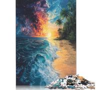 Jigsaw Puzzles for Adults Ice And Fire Beach 500 Piece Puzzle Wooden Puzzle for Adults And Age 18 Years Up Challenging Game Puzzles 500pcs (52x38cm)
